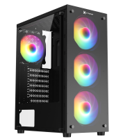 XTREME 100E WITH 4 RGB FAN, TEMPERED GLASS BLACK CASE